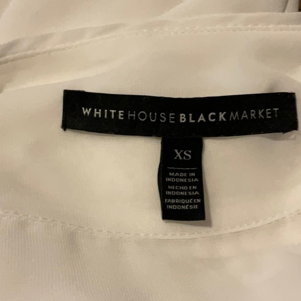 WHITE House Black Market Lace Trimmed Top - Picture 5 of 6
